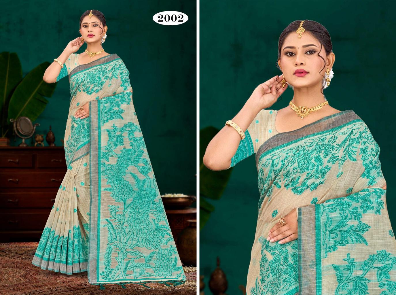 Bunawat - Aarika Cotton Sangam Prints Cotton Woven Work Traditional Saree