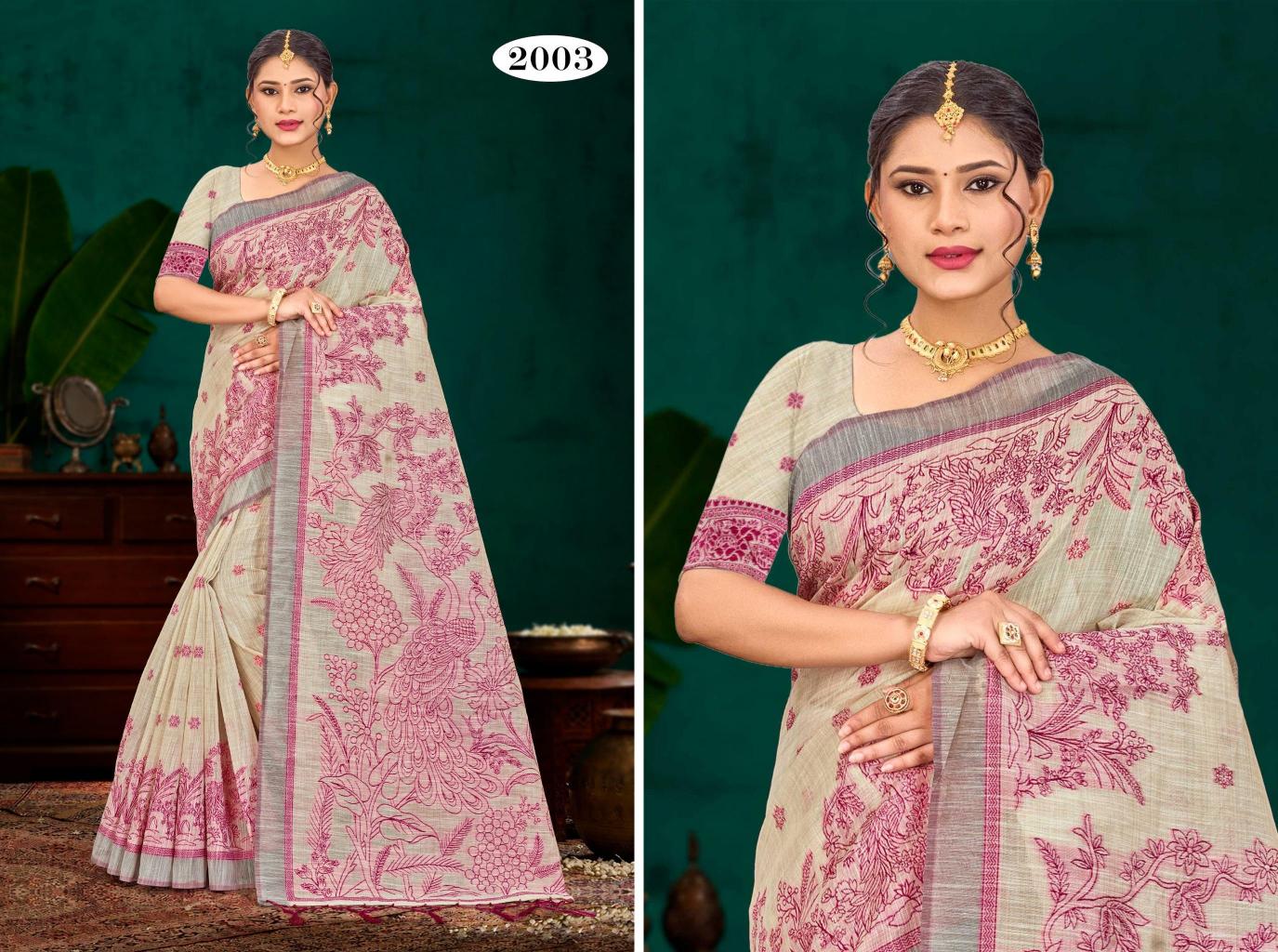 Bunawat - Aarika Cotton Sangam Prints Cotton Woven Work Traditional Saree