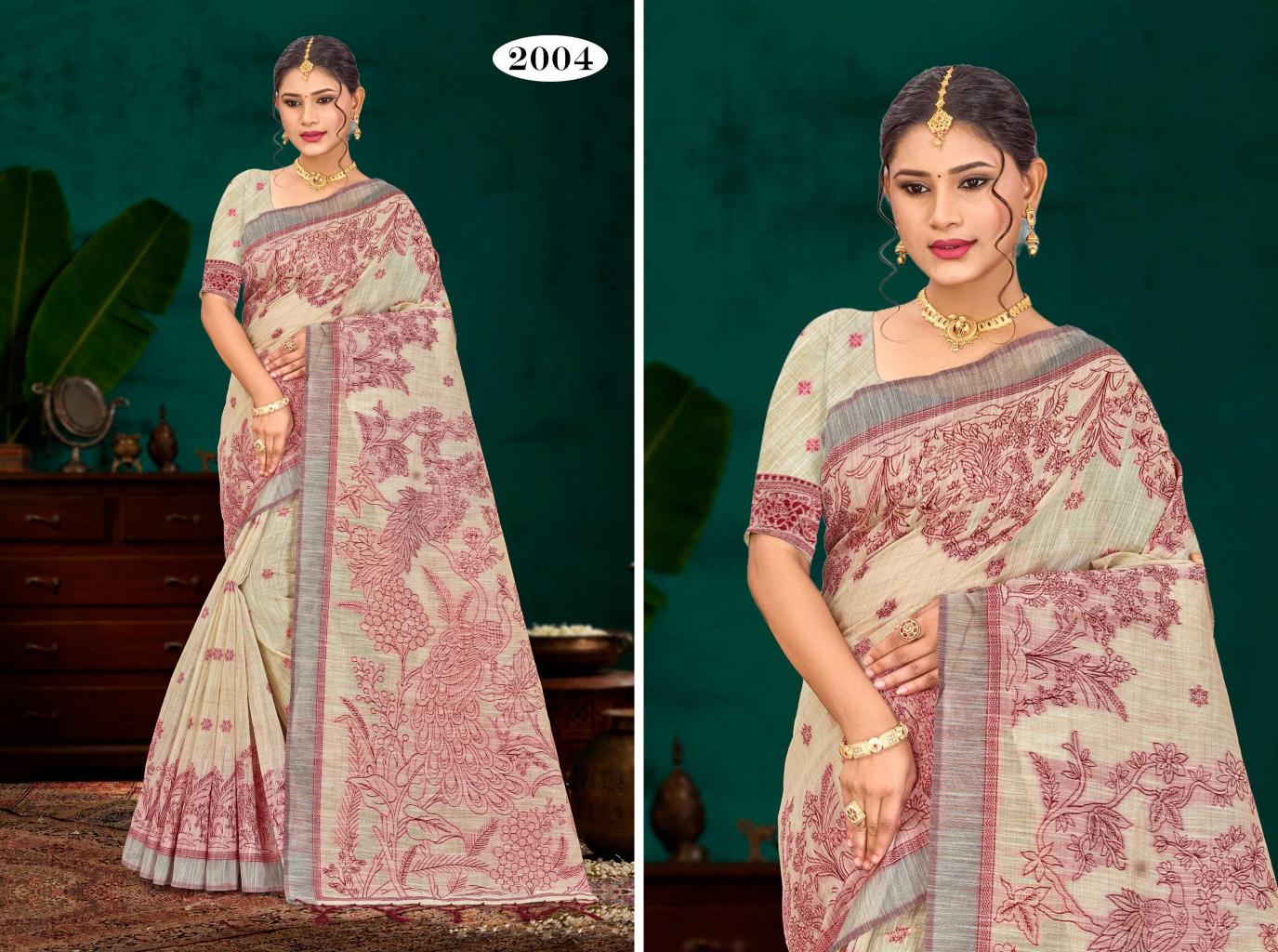 Bunawat - Aarika Cotton Sangam Prints Cotton Woven Work Traditional Saree