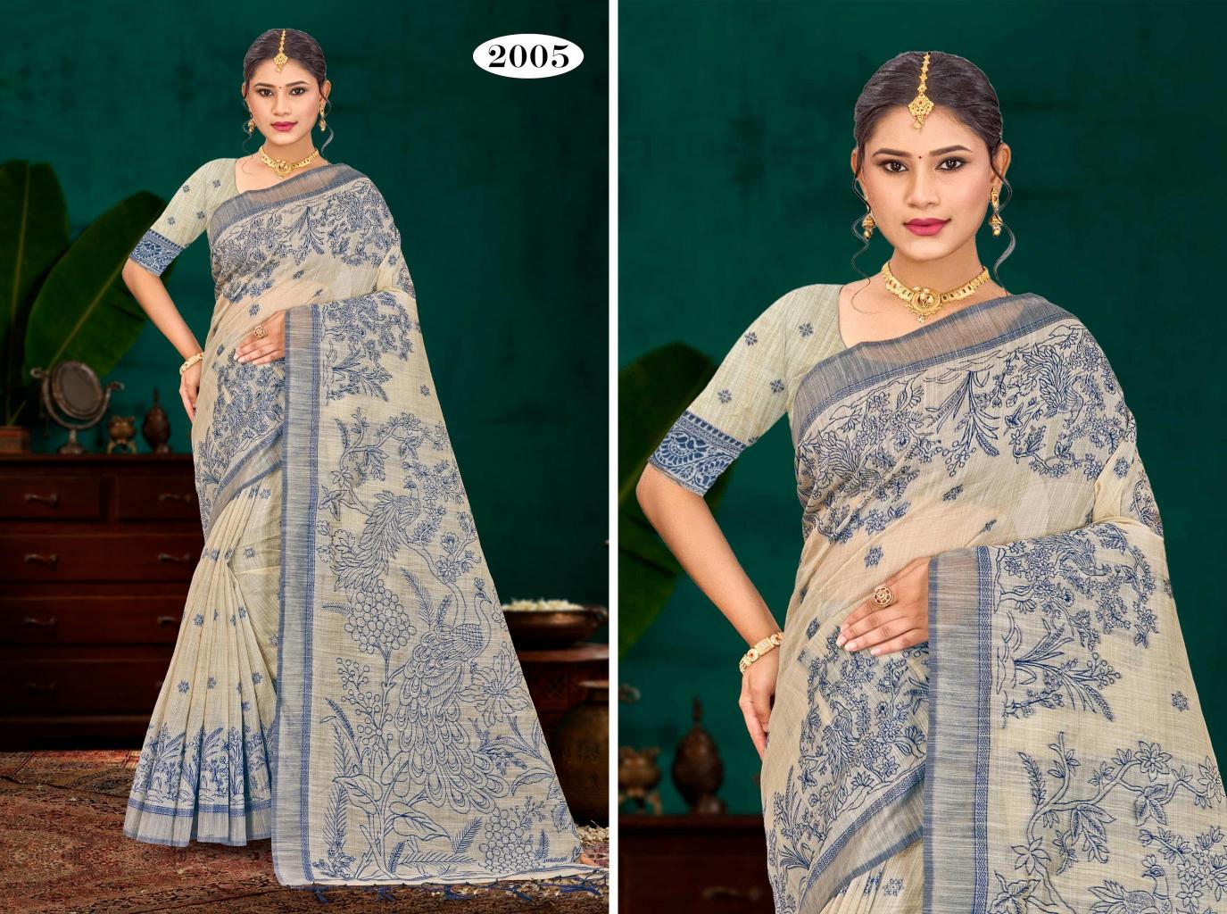 Bunawat - Aarika Cotton Sangam Prints Cotton Woven Work Traditional Saree