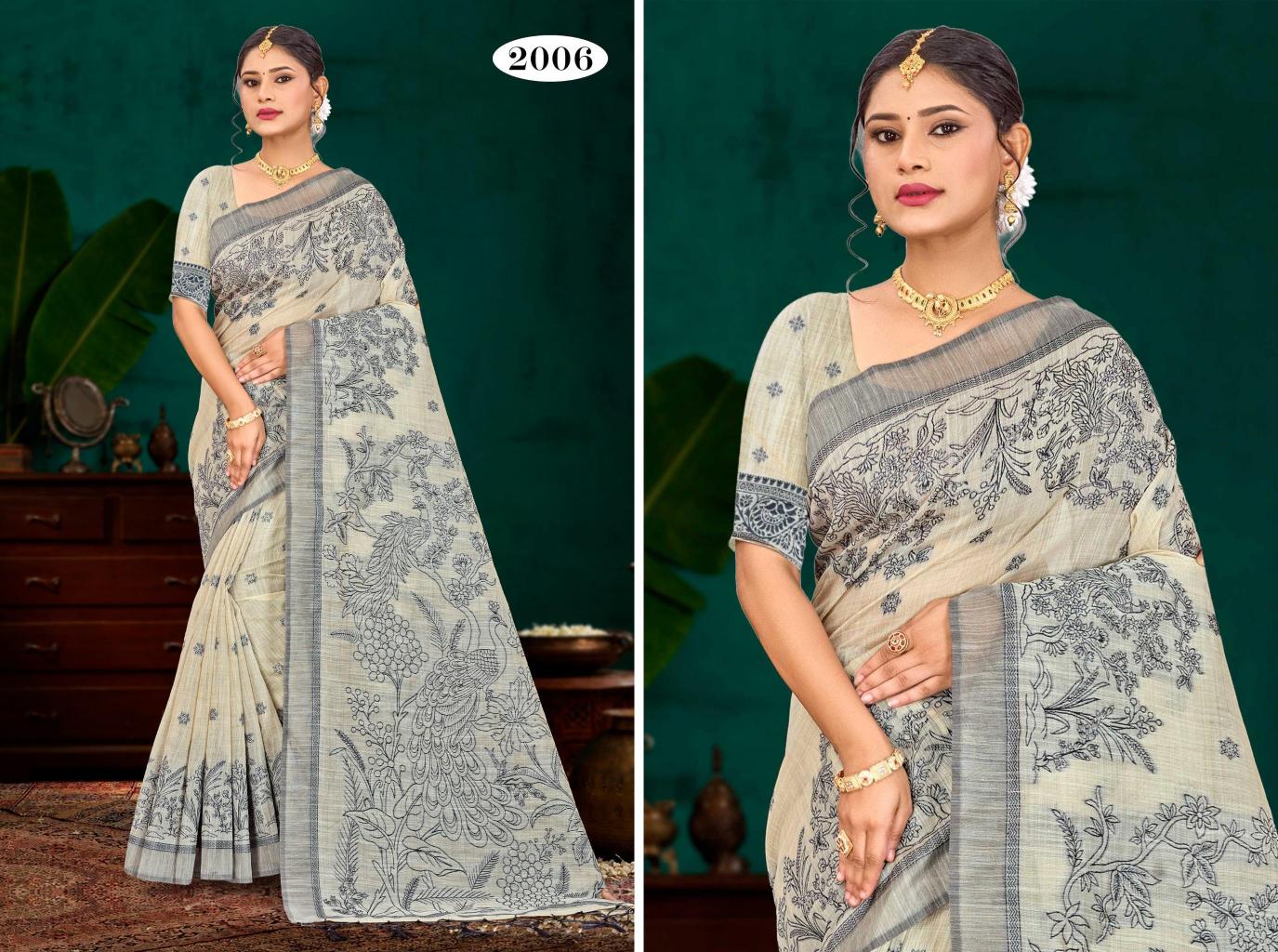 Bunawat - Aarika Cotton Sangam Prints Cotton Woven Work Traditional Saree
