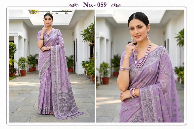 Bunawat - Aarna Sangam Prints Cotton Woven Work Traditional Saree