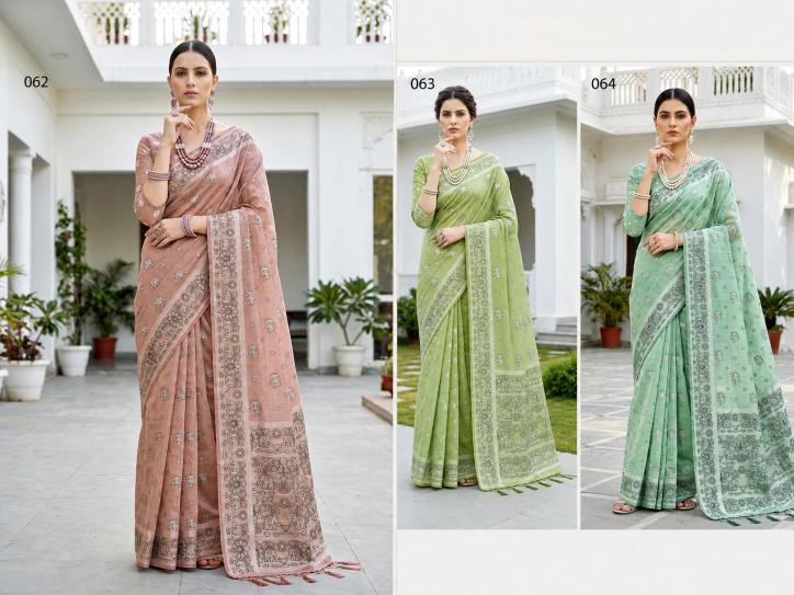 Bunawat - Aarna Sangam Prints Cotton Woven Work Traditional Saree