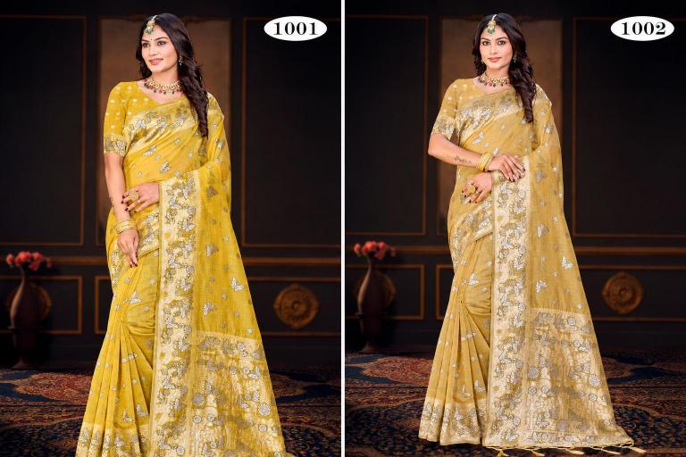 Bunawat - Aarohi Cotton-2 Sangam Prints Cotton Woven Work Traditional Saree