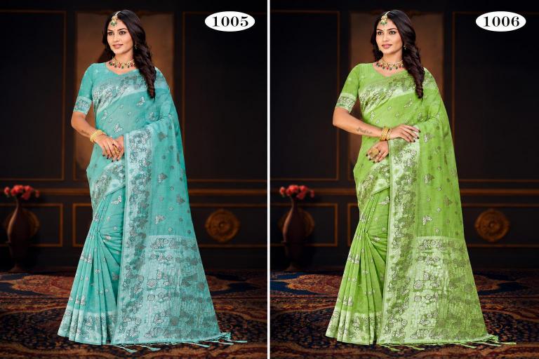 Bunawat - Aarohi Cotton-2 Sangam Prints Cotton Woven Work Traditional Saree