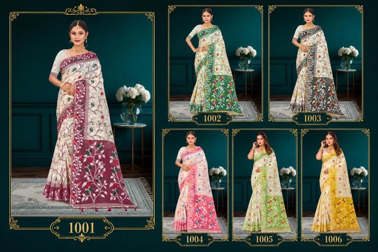 Bunawat - Kashish Sangam Prints Cotton Woven Work Traditional Saree