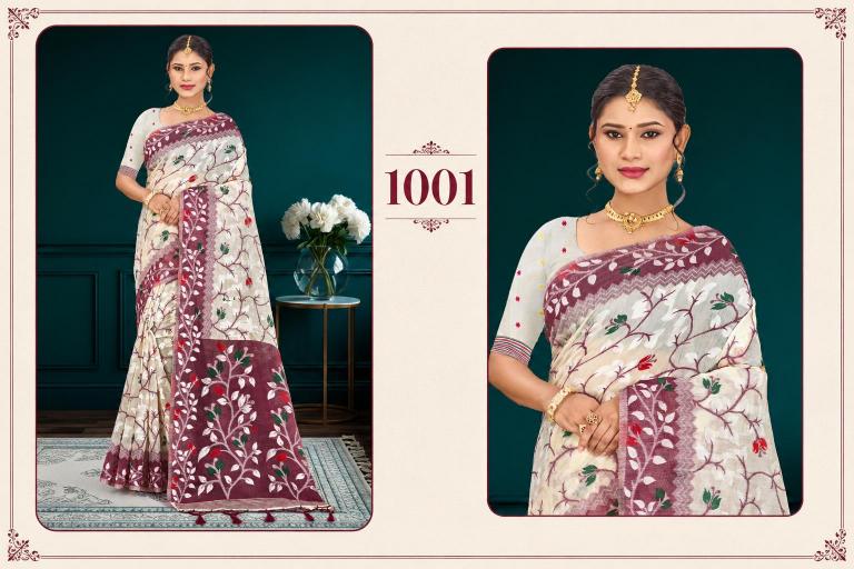 Bunawat - Kashish Sangam Prints Cotton Woven Work Traditional Saree