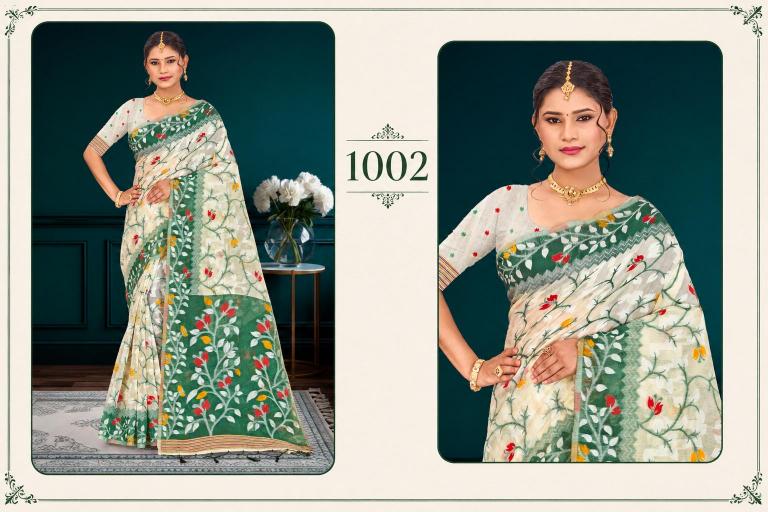 Bunawat - Kashish Sangam Prints Cotton Woven Work Traditional Saree