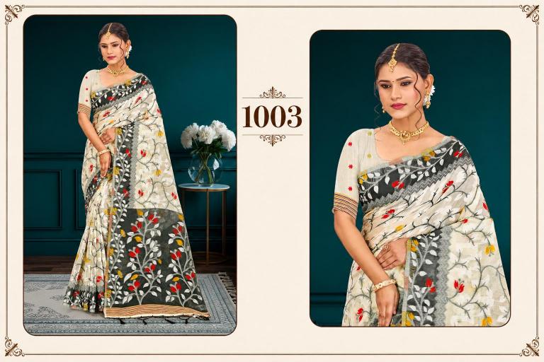 Bunawat - Kashish Sangam Prints Cotton Woven Work Traditional Saree