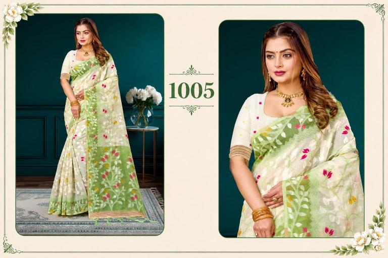 Bunawat - Kashish Sangam Prints Cotton Woven Work Traditional Saree