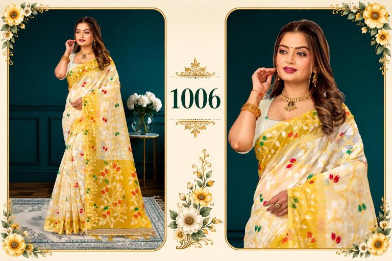 Bunawat - Kashish Sangam Prints Cotton Woven Work Traditional Saree