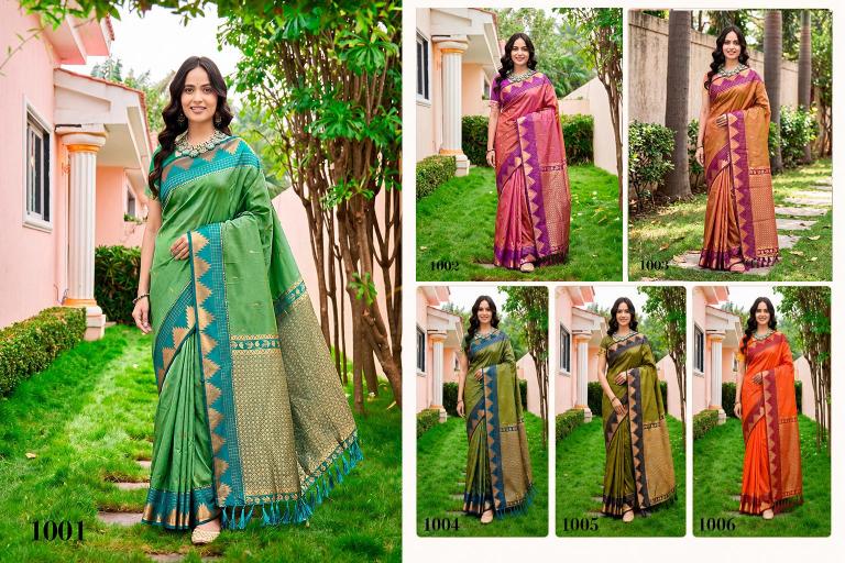 Bunawat - Lichi Sangam Prints Soft Silk Woven Work Traditional Saree