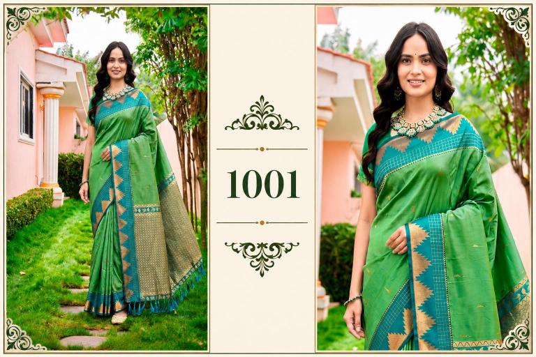 Bunawat - Lichi Sangam Prints Soft Silk Woven Work Traditional Saree