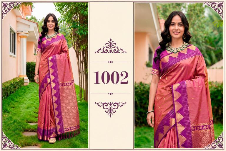 Bunawat - Lichi Sangam Prints Soft Silk Woven Work Traditional Saree
