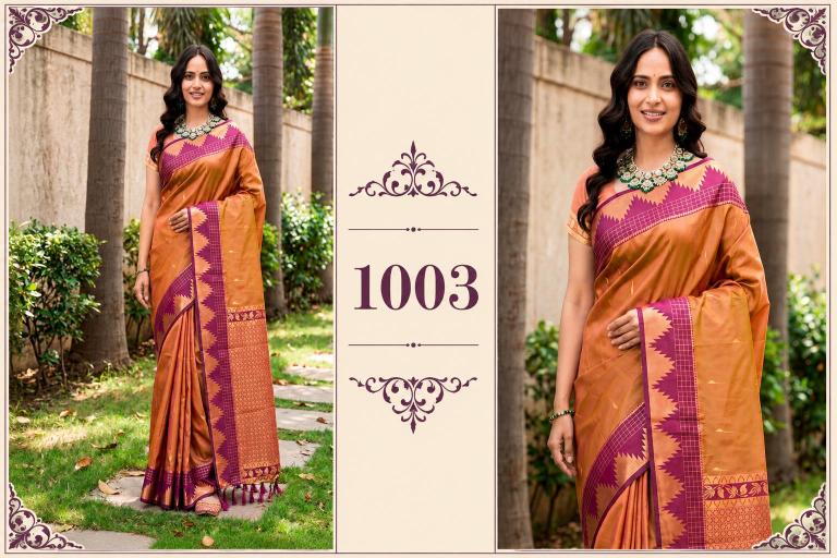 Bunawat - Lichi Sangam Prints Soft Silk Woven Work Traditional Saree