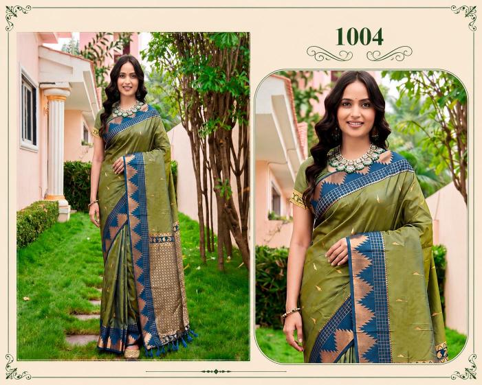 Bunawat - Lichi Sangam Prints Soft Silk Woven Work Traditional Saree