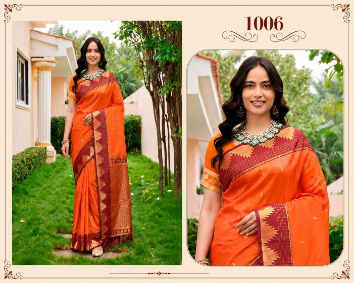 Bunawat - Lichi Sangam Prints Soft Silk Woven Work Traditional Saree