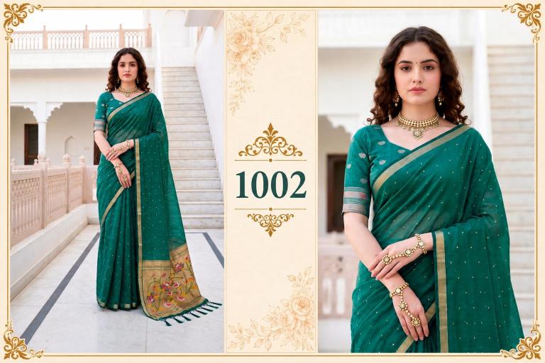 Bunawat - Prachi Cotton-02 Sangam Prints Cotton Woven Work Traditional Saree