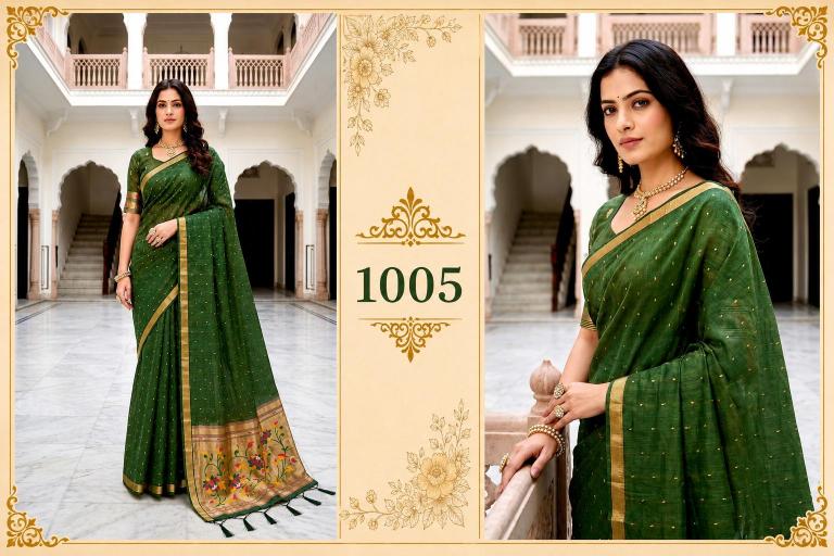 Bunawat - Prachi Cotton-02 Sangam Prints Cotton Woven Work Traditional Saree
