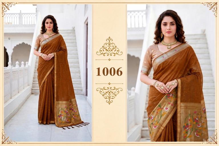 Bunawat - Prachi Cotton-02 Sangam Prints Cotton Woven Work Traditional Saree