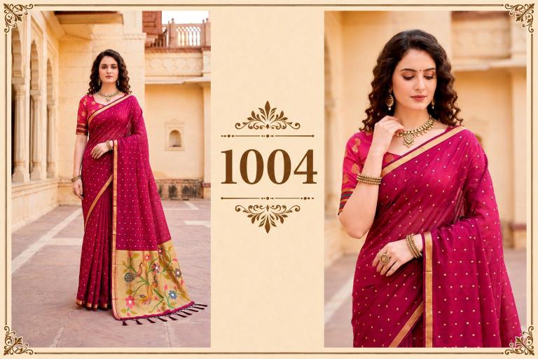 Bunawat - Prachi Cotton Sangam Prints Cotton Woven Work Traditional Saree