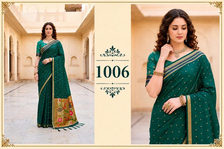 Bunawat - Prachi Cotton Sangam Prints Cotton Woven Work Traditional Saree