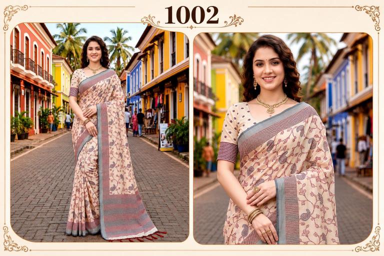 Bunawat - Ruchi Cotton Sangam Prints Cotton Woven Work Traditional Saree