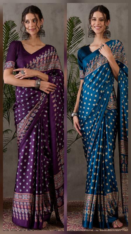 Dazira Brand presents Luxe 1 Sarees Catalogue Fabric Satin