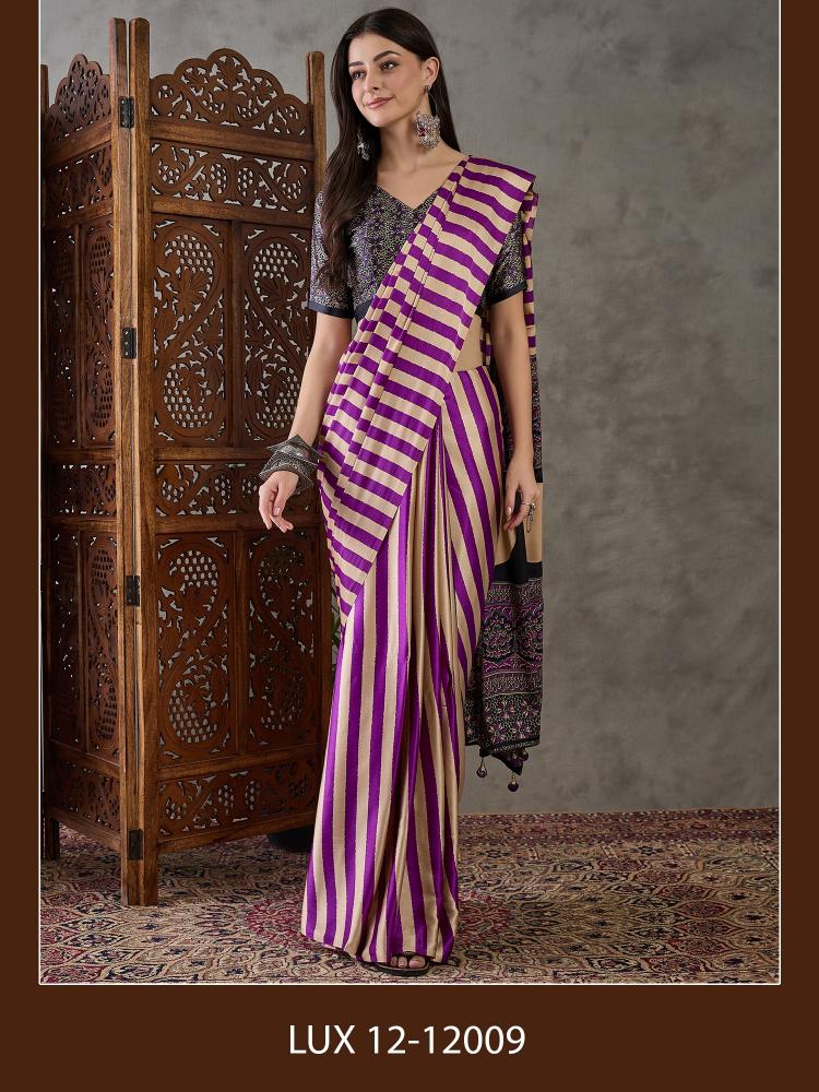 Dazira Brand presents Luxe 12 Sarees Catalogue Fabric Satin