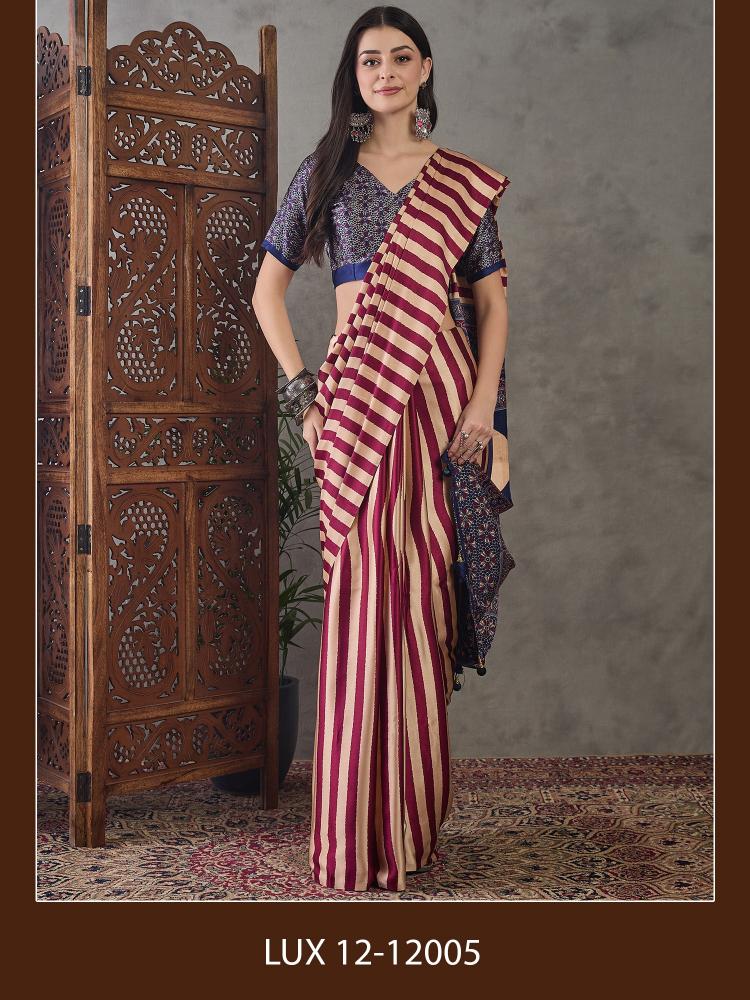 Dazira Brand presents Luxe 12 Sarees Catalogue Fabric Satin