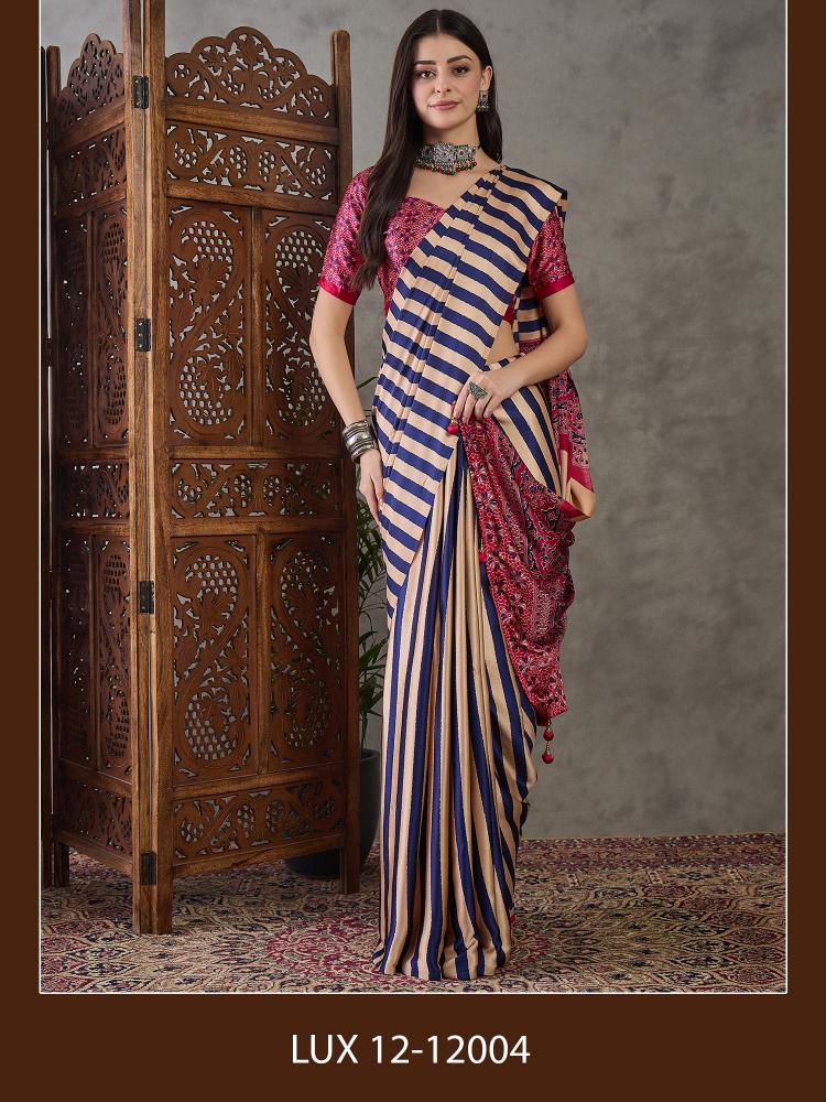 Dazira Brand presents Luxe 12 Sarees Catalogue Fabric Satin