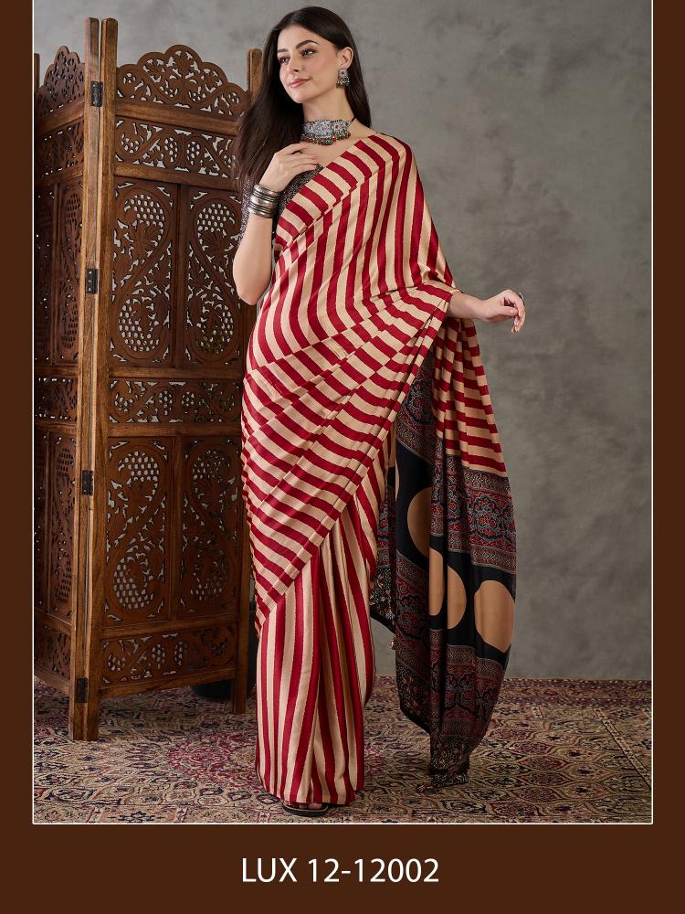 Dazira Brand presents Luxe 12 Sarees Catalogue Fabric Satin