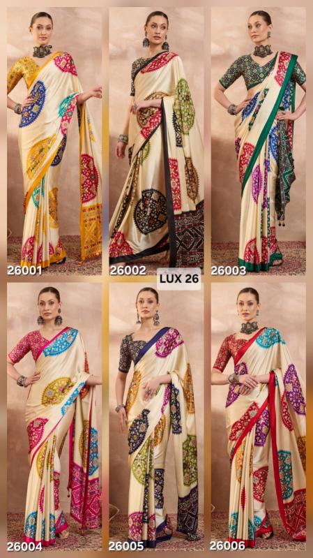 Dazira Brand presents Luxe 26 Sarees Catalogue Fabric Satin