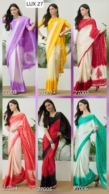 Dazira Brand Presents Luxe 27 Sarees Catalogue Fabric Satin