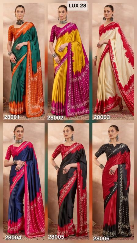 Dazira Brand Presents Luxe 28 Sarees Catalogue Fabric Satin
