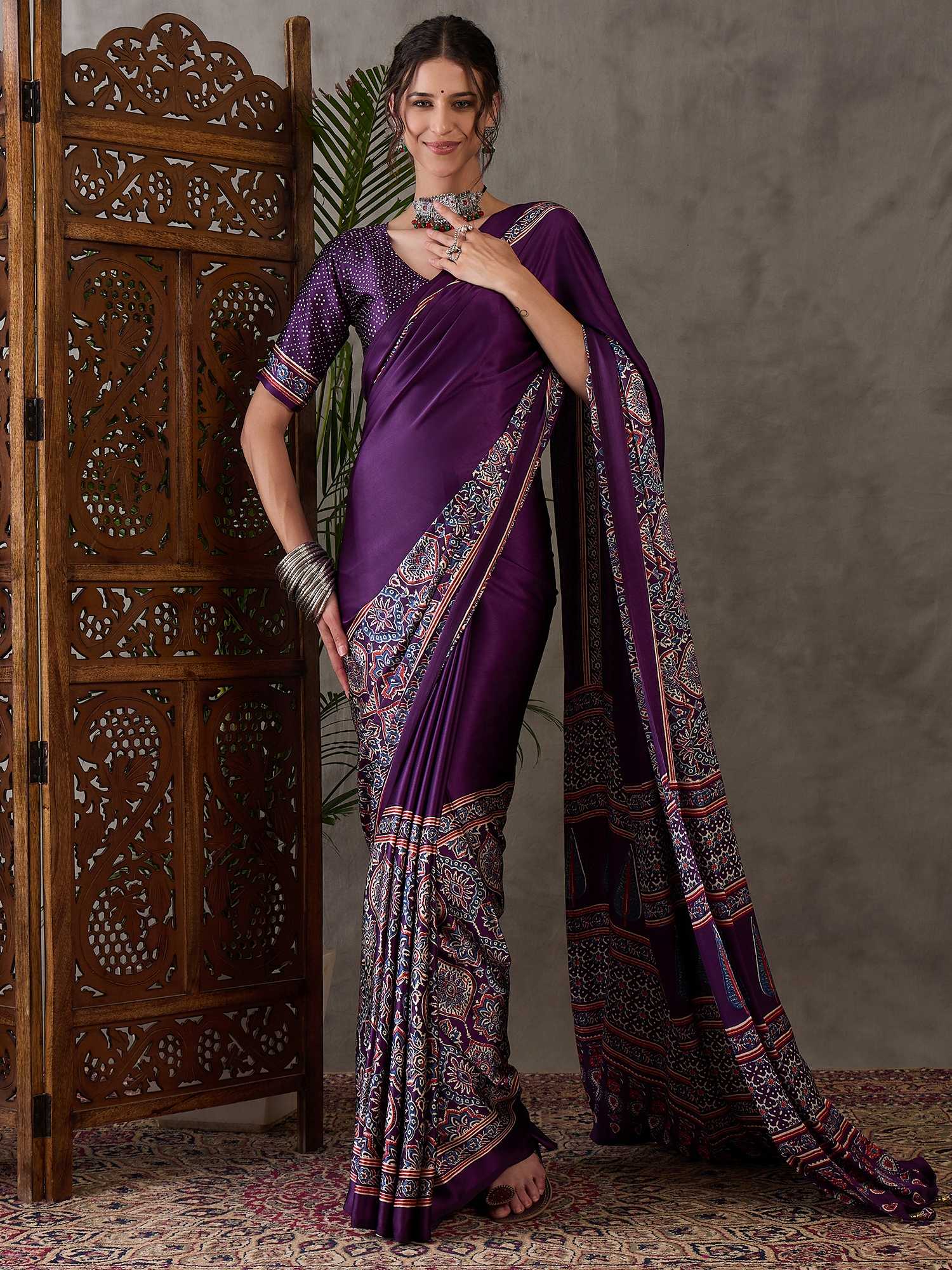Dazira Brand presents Luxe 3 Sarees Catalogue Fabric Satin