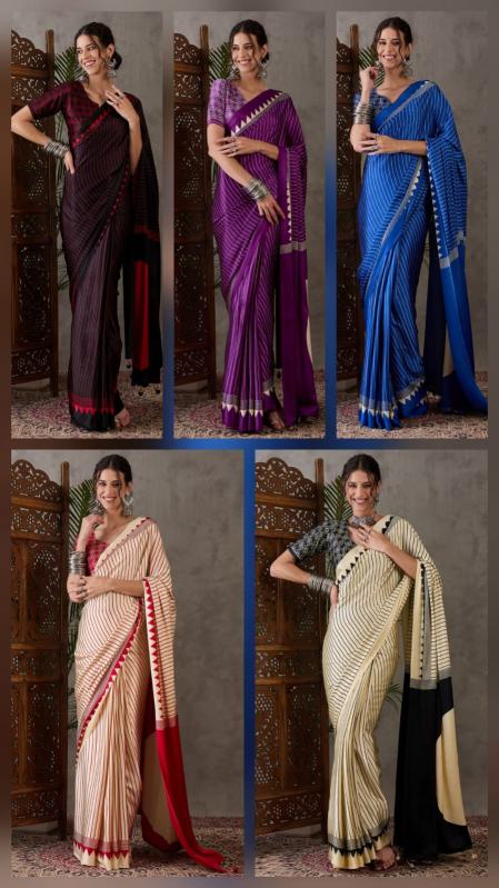 Dazira Brand Presents Luxe 6 Sarees Catalogue Fabric Satin