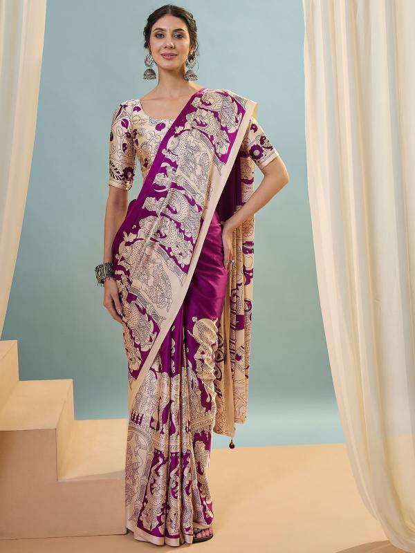 Dazira Brand presents Raga Vol 1 Sarees Catalogue Fabric Satin