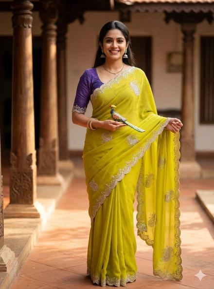 Dazira Crunchy Chiffon Wholesale saree suppliers in Hyderabad