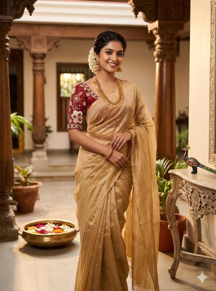 Dazira Fendy Sattin Dual Kolkata saree traders