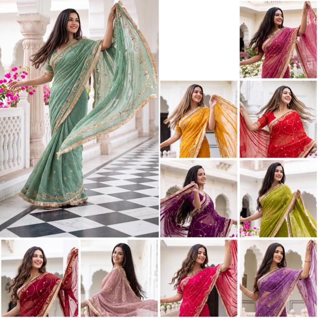 Dazira Georgette vol 10 catalog plain sarees wholesale online