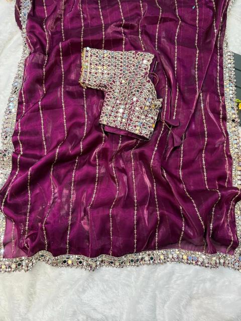 Dazira jimmy choo sattin Designer sarees wholesale in Pune