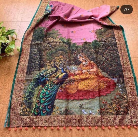 Dazira Linen Digital Print Wholesale saree suppliers in Chandni Chowk