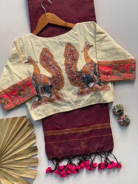 Dazira  lining khadi cotton Designer sarees in Hyderabad wholesale market