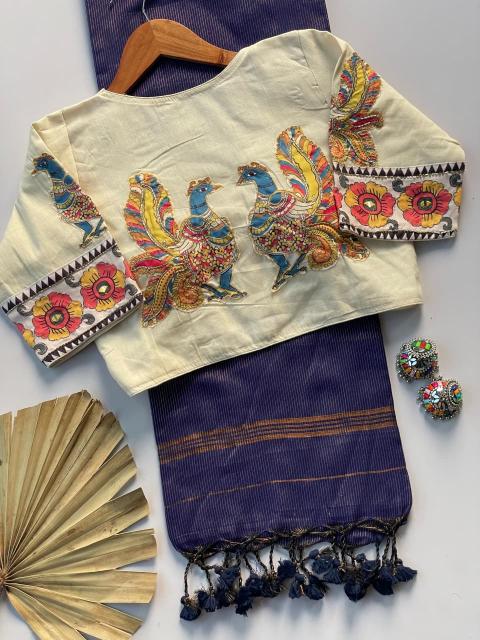 Dazira  lining khadi cotton Designer sarees in Hyderabad wholesale market