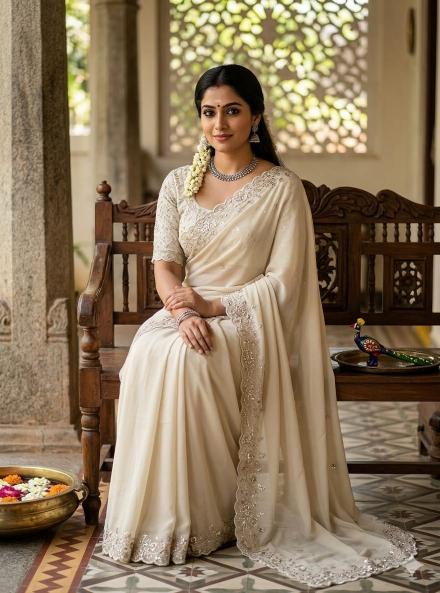 Dazira Star Georgette Sequence Work Wholesale saree manufacturers in Delhi