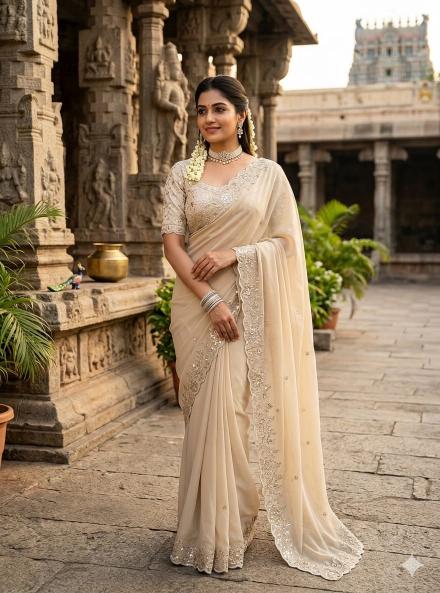 Dazira Star Georgette Sequence Work Wholesale saree manufacturers in Delhi