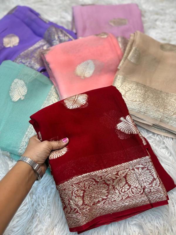 Dazira viscose leaf jacquard Saree manufacturers in Hyderabad