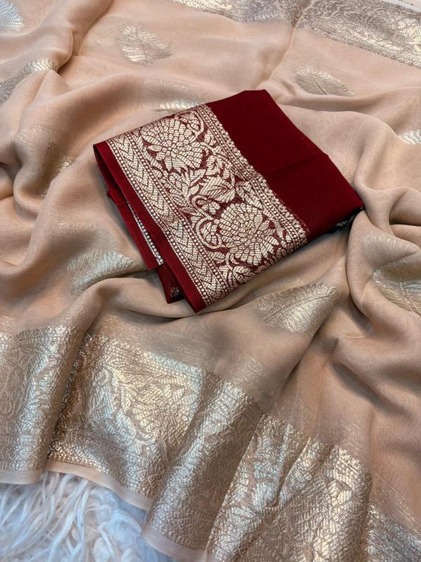 Dazira viscose leaf jacquard Saree manufacturers in Hyderabad