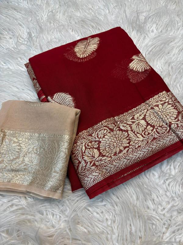 Dazira viscose leaf jacquard Saree manufacturers in Hyderabad